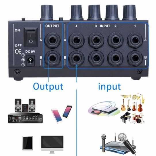 Mixer Audio Mixing Console Karaoke Podcast Portable 8 Channel Mic