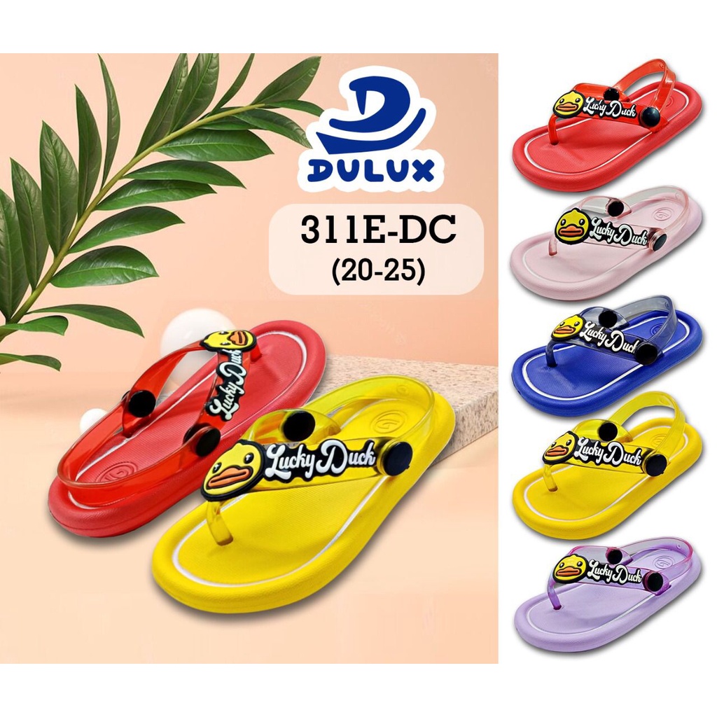 DX-311E-DC Sandal Jepit Balita Anak Cewek Tali Belakang Motif Bebek Duck Merek Dulux Size 20-25