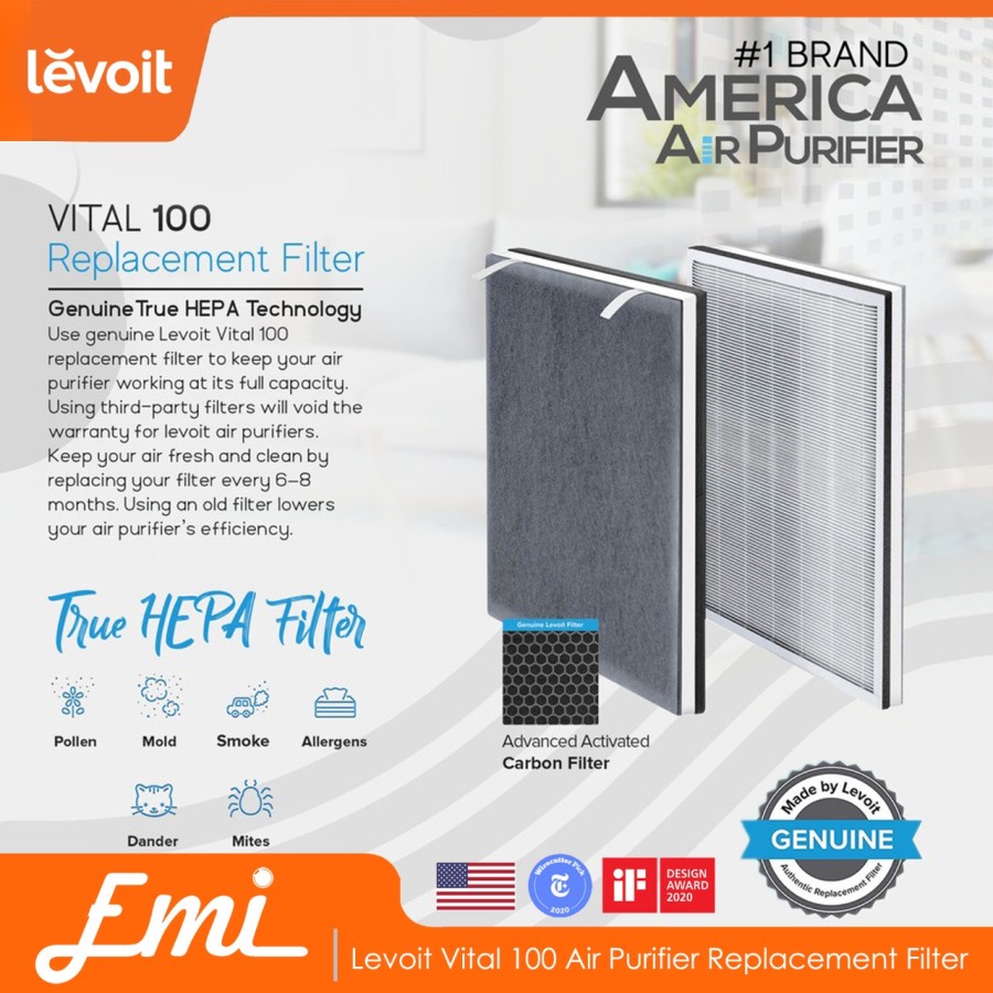 Spare Part Levoit Replacement HEPA Filter H13 for All Type Levoit