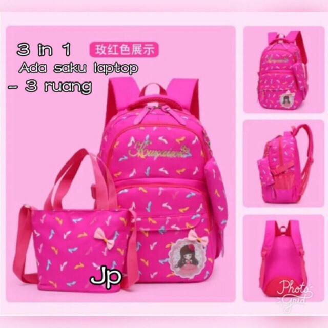 MORISAIKI TasRansel sekolah outbound Anak  / tas ransel sekolah/ slingbag pink navy biru hijau