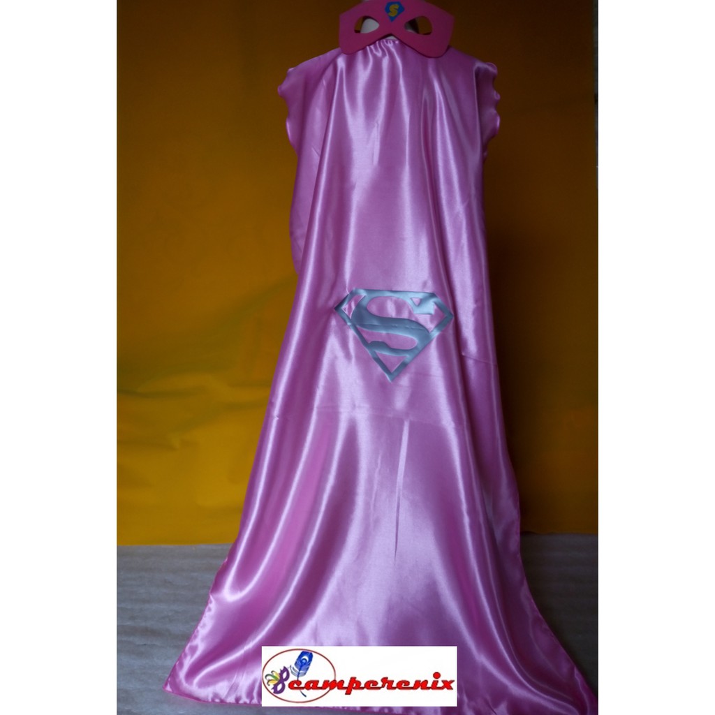 KOL SUPERGIRL Dewasa Jual Topeng/Mask Jubah/Cape Kostum Superhero Pesta Haloween Kado Ultah