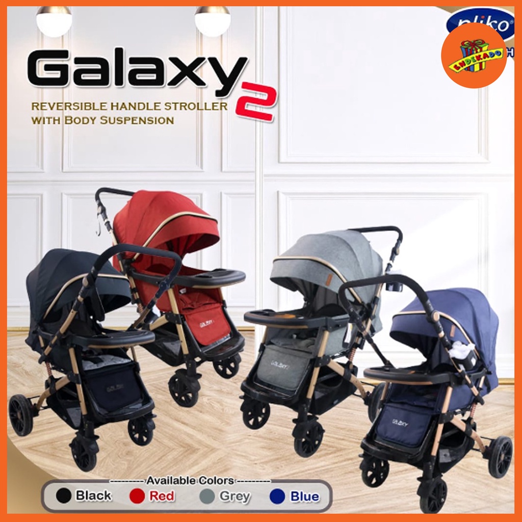 MAKASSAR! PLIKO STROLLER BAYI GALAXY 2 BS 633 - Kereta Dorong 2 Arah