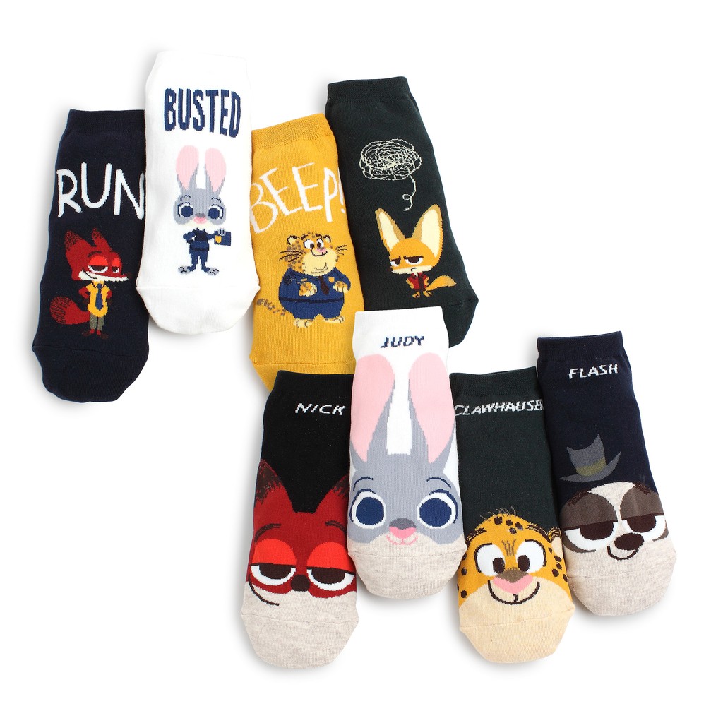 Kaus kaki wanita (8 Pasang) Disney Zootopia fashion anak 