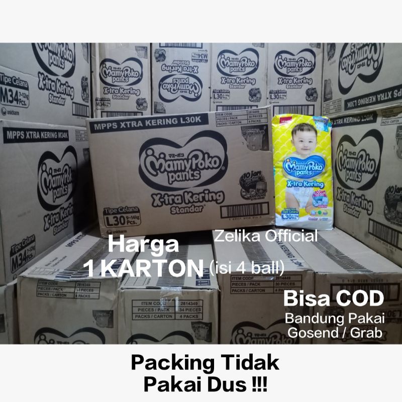1 KARTON Mamypoko Pants Xtra Kering S40 / M34 / L30 / XL26 (Isi 4 Ball) || Mamypoko Termurah ||| 1 D