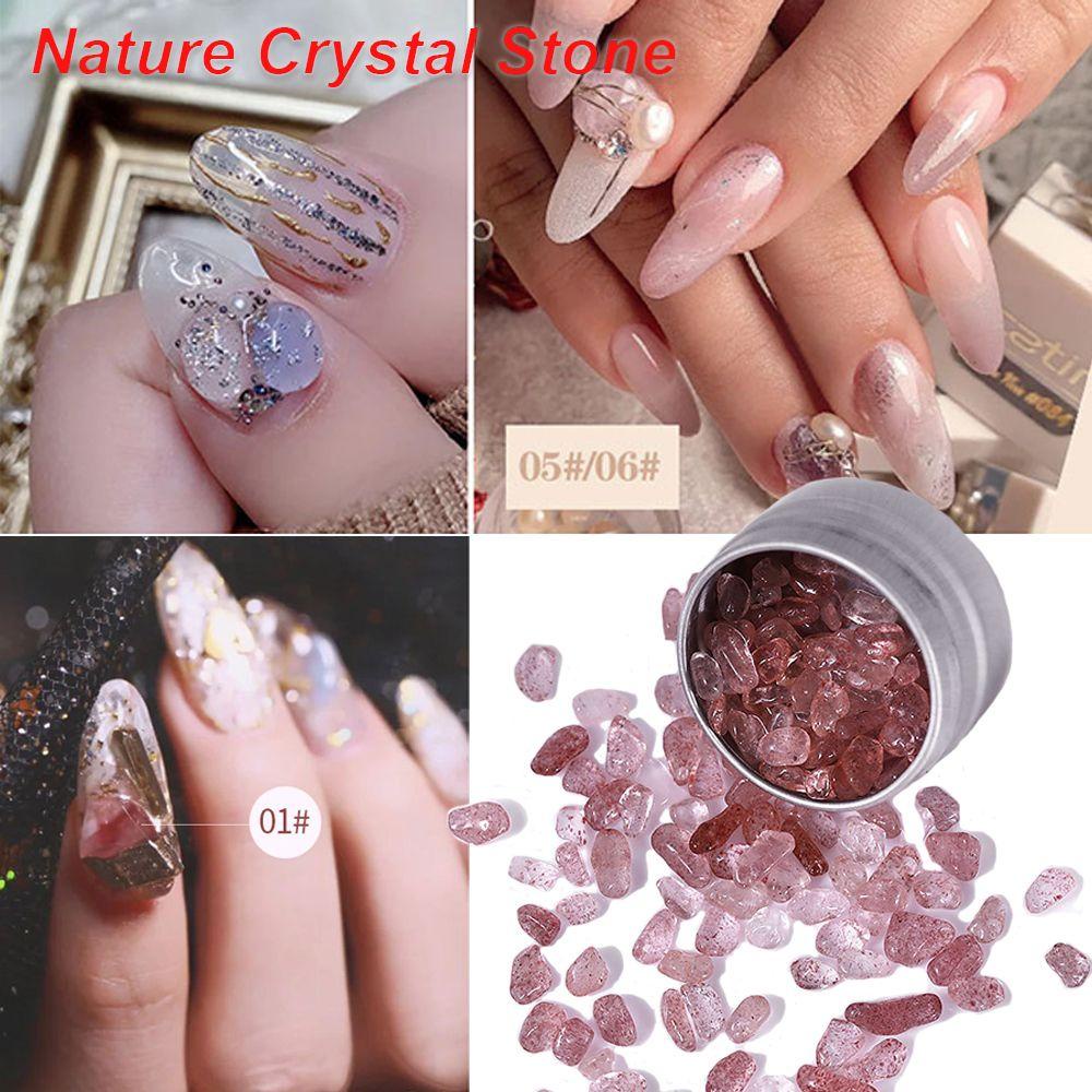 Agustina Batu Kristal Warna-Warni Untuk UV Nail Gel Dekorasi Kuku 3D Stiker Kuku Hologram Nail Art Perhiasan