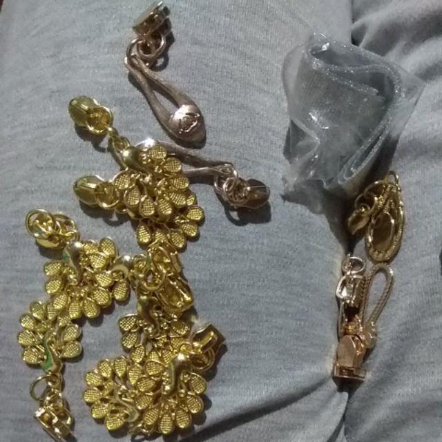 Kepala Resleting Good Quality Warna Gold Ukuran 5 Gigi Plastik 1 Pcs