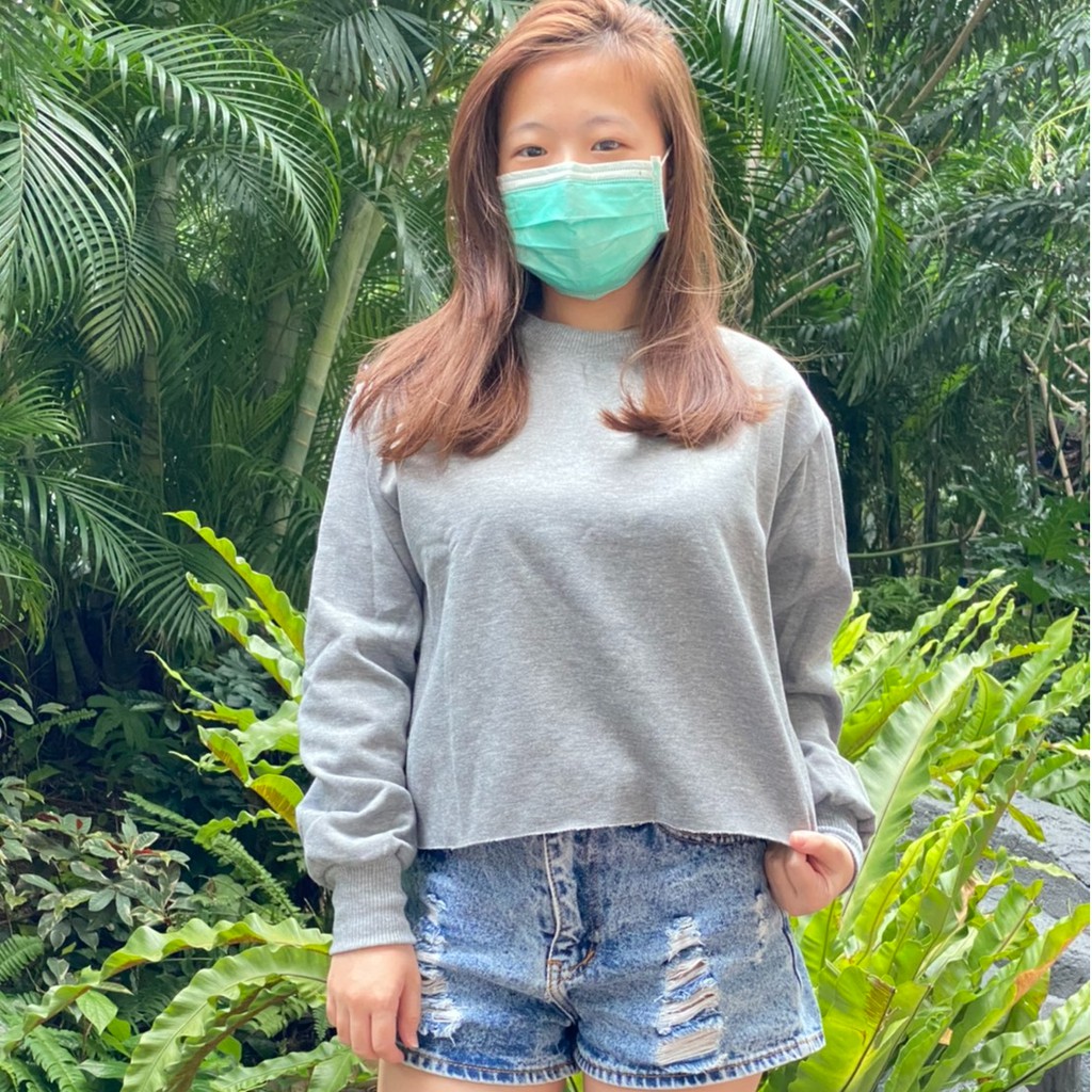 [BAYAR DITEMPAT] BASIC SWEATER CROP ALLSIZE & BIG SIZE-ABU MUDA