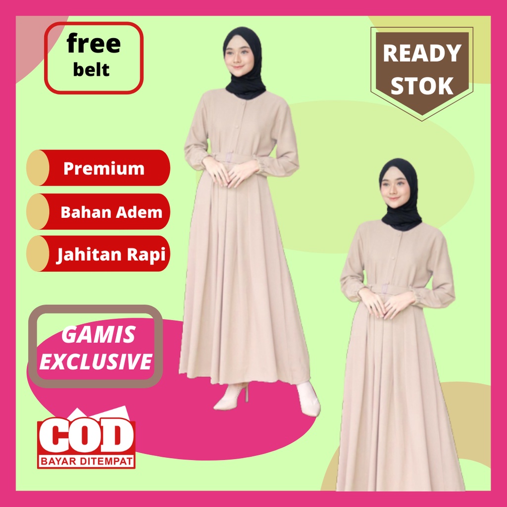 Baju Gamis Abaya Turkey Turki Polos Dress Arab Bordir Pesta Hitam Non Putih Mewah Dan Elegan Buat Ko