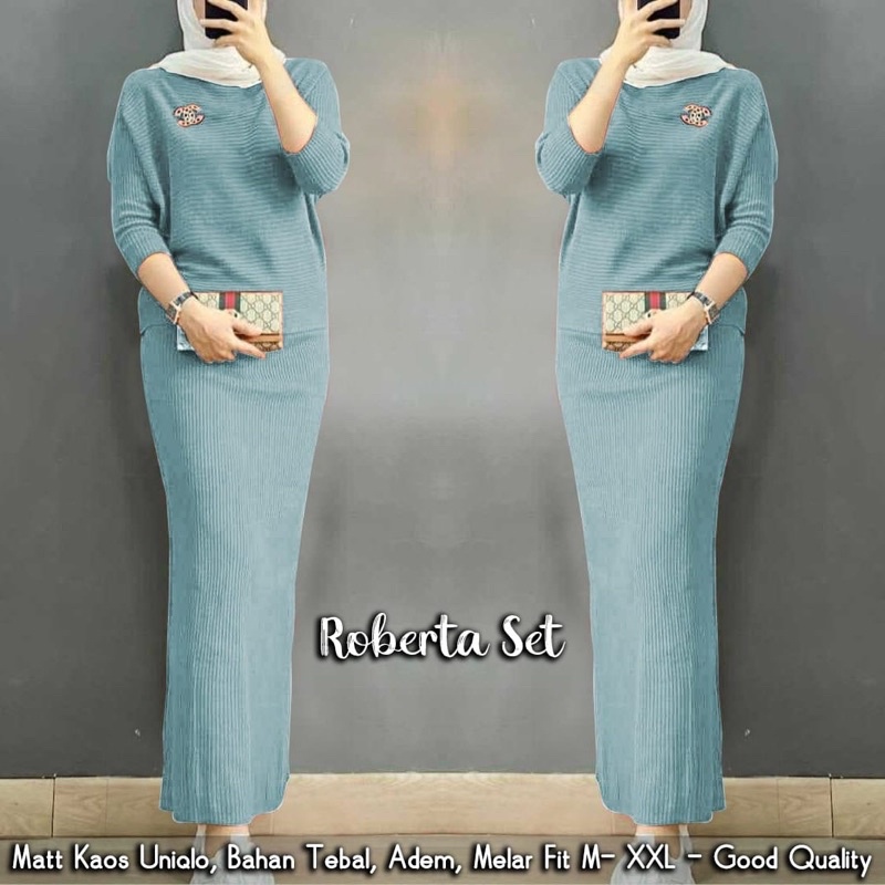 Roberta set / One set rajut / setelan rajut / One set murah