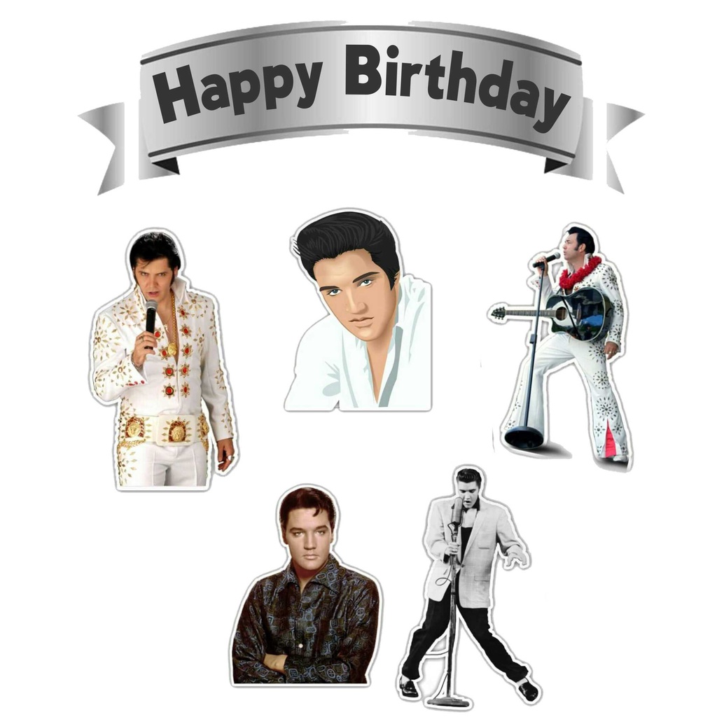 

TOPPER CAKE CUSTOM TOPPER ULANG TAHUN / HIASAN KUE ELVIS PRESLEY