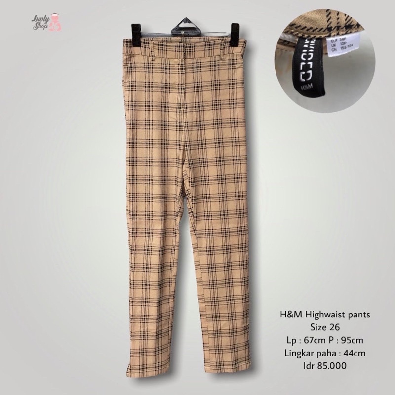 H&M highwaist tartan pants