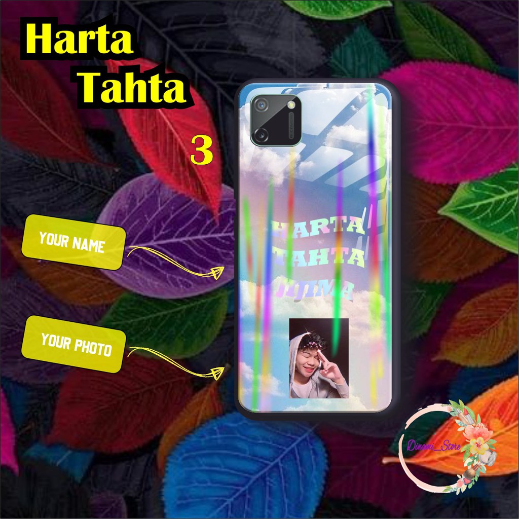 Back case glass aurora HARTA TAHTA Oppo A3s A1k A5 A9 2020 A7 F9 A5s A31 A52 a53 A92 A37 A57 DST1648