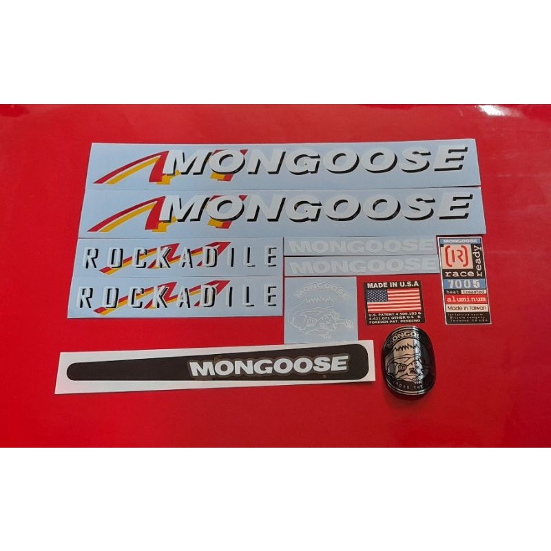 Custom Emblem Mongoose bulat + Stiker Sepeda Mongoose Rockadile