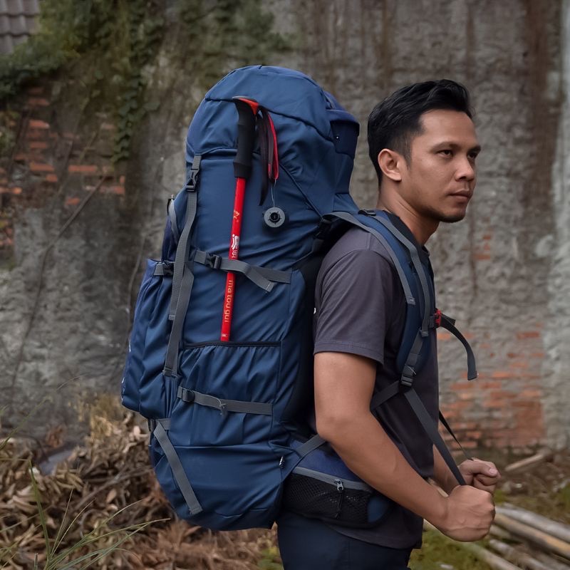 Irco Ksatria Tas Gunung Carrier 60 Liter Gratis Rain Cover - Biru Navy