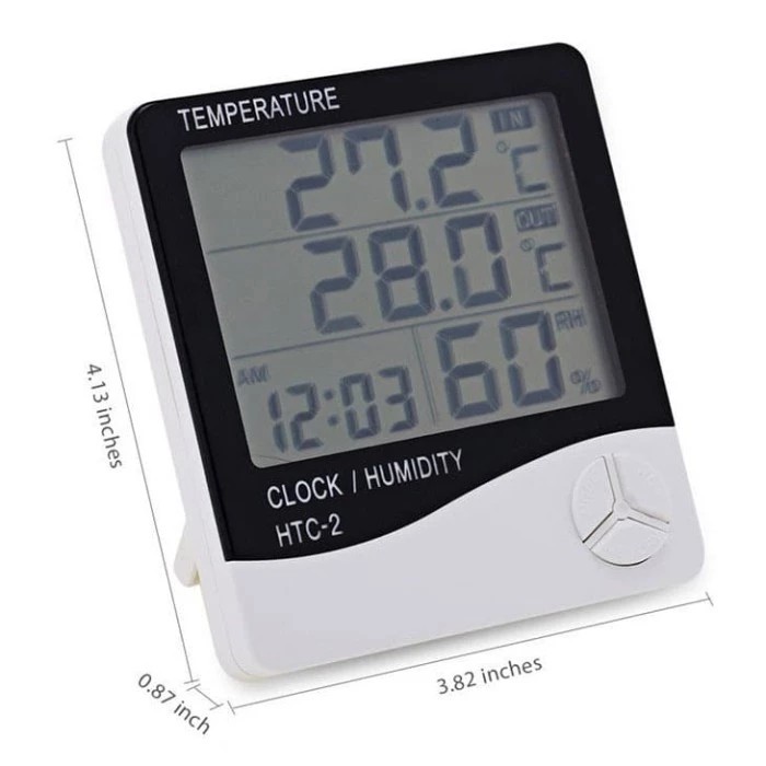 Digital Clock Alarm Multi-function Dengan Temperature Humidity Meter