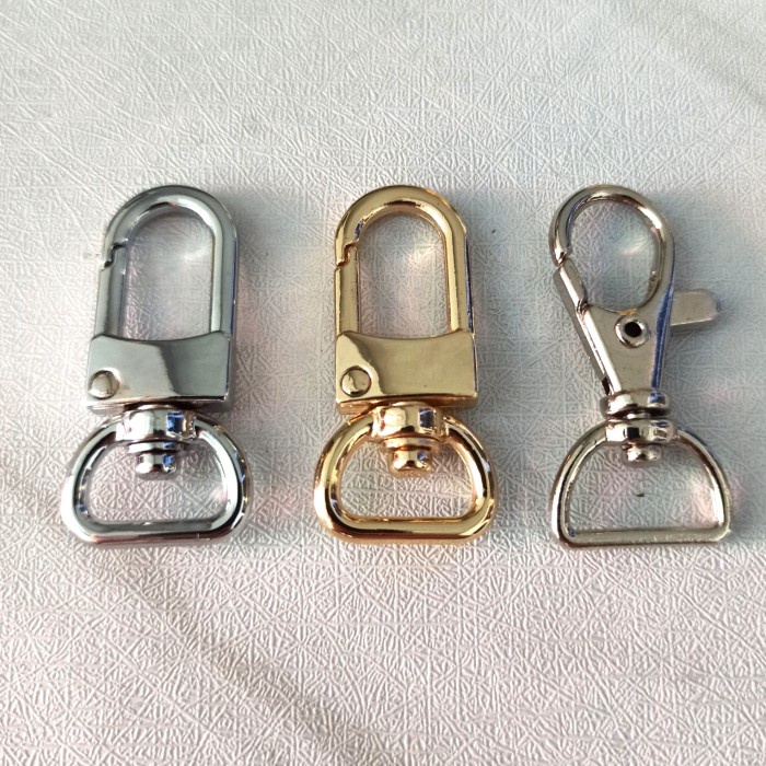 Kait Kew Kew 15mm Silver Nikel Gantungan Kunci Ring Keychain Pengait Tas Gembok