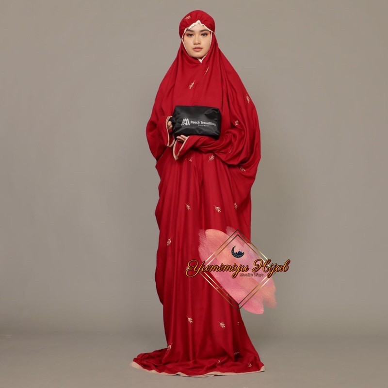 MUKENA DEWASA MODEL TERUSAN BORDIR BAHAN ADEM