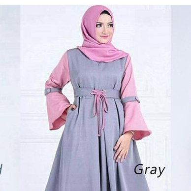 MARBELLA DRESS MAXI Promo gamis balotelli Fashion muslim Baju wanita modis /nonihijab/wickycollction-GREY