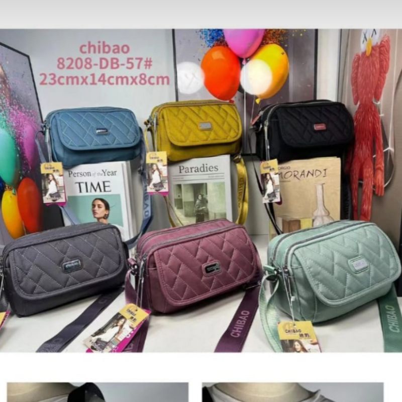 Tas selempang wanita chibao import terbaru 8208 kanvas