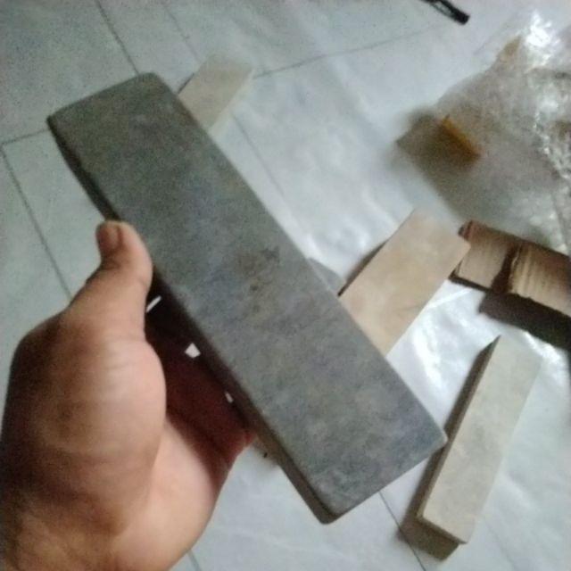 Batu Asah Asli Alam + Tatakn Kayu