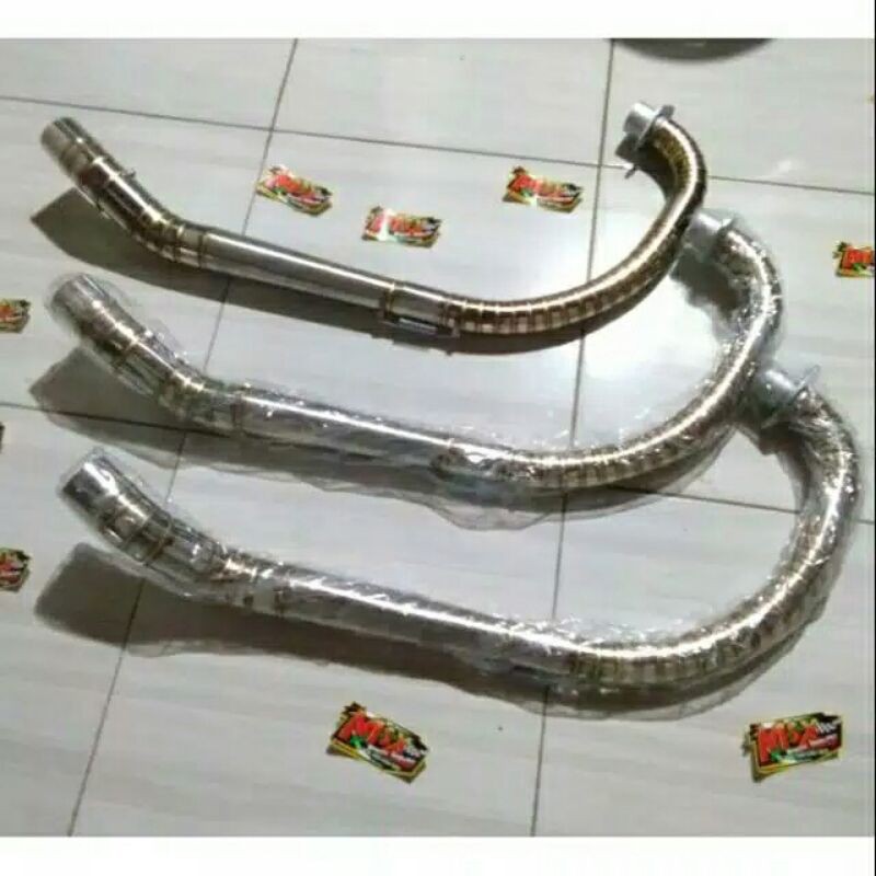 pipa leher knalpot C cacing Tiger Mega pro GL Scorpio Jupiter MX
