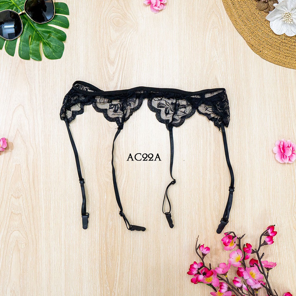 [BISA COD] GARTER BELT SABUK PAHA + STOCKING SEXY TRANSPARAN HITAM AC22A