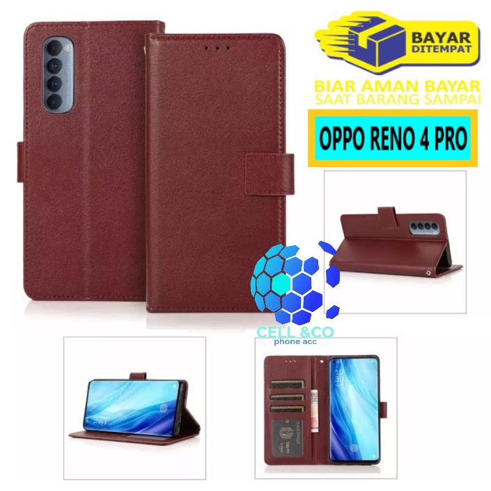 Flip cover OPPO RENO 4 PRO Flip case buka tutup kesing hp casing hp flip case leather wallet