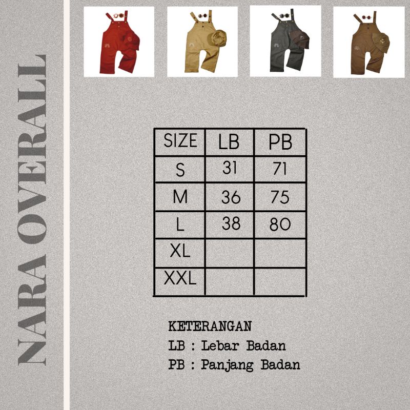 NARA OVERALL - Promo 8.8 Overall Anak Lucu Unisex