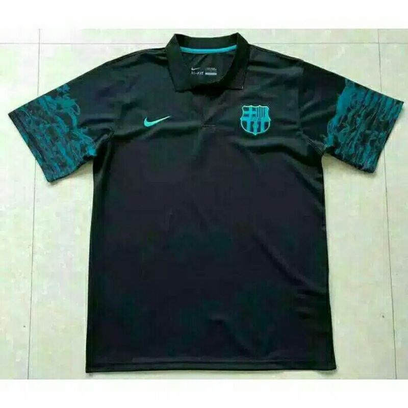 Polo Shirt Retro Barcelona 2016-2017 Black Gradasi Grade Ori Official