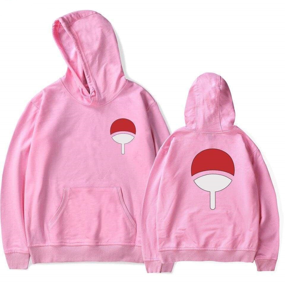 Sweater Hoodie UCHIHA SIMBOL Anime NARUTO Jumper Bahan Fleece Ukuran S M L XL XXL XXXL