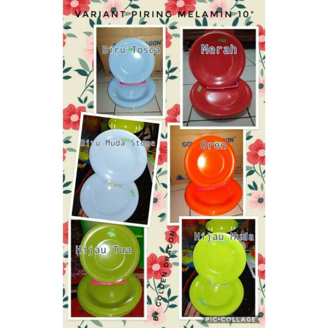 Piring Melamin golden dragon P1001 10"/piring ulir datar