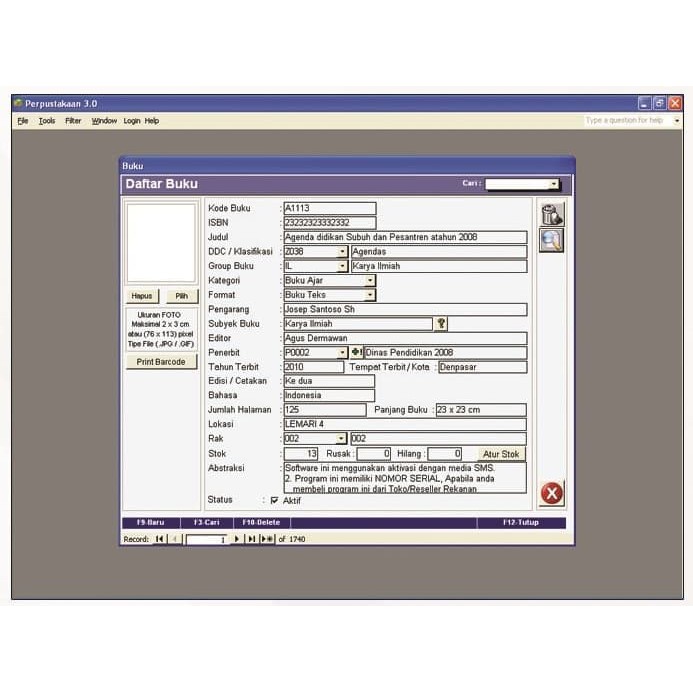 Jual Software Original Software Aplikasi Perpustakaan 3.0 (Untuk ...