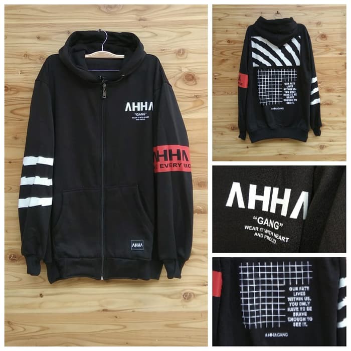 Jaket Ahha Gang - Jaket Ahha - Ahha - Hitam- L