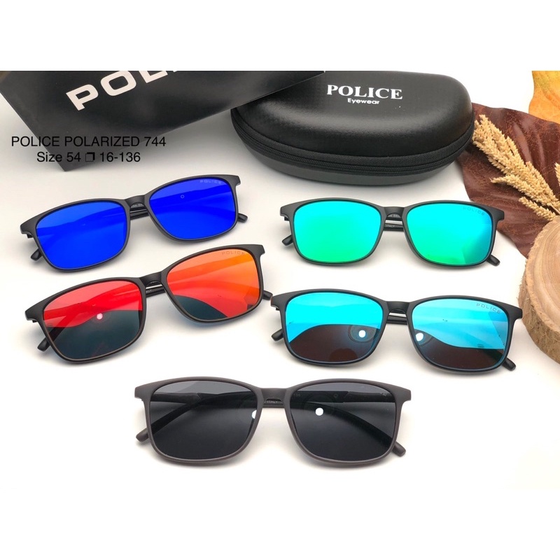 ( COD) Kacamata Fashiom Pria / Kacamata Police Polarized 744 Super Fullset & Free Cairan Lap