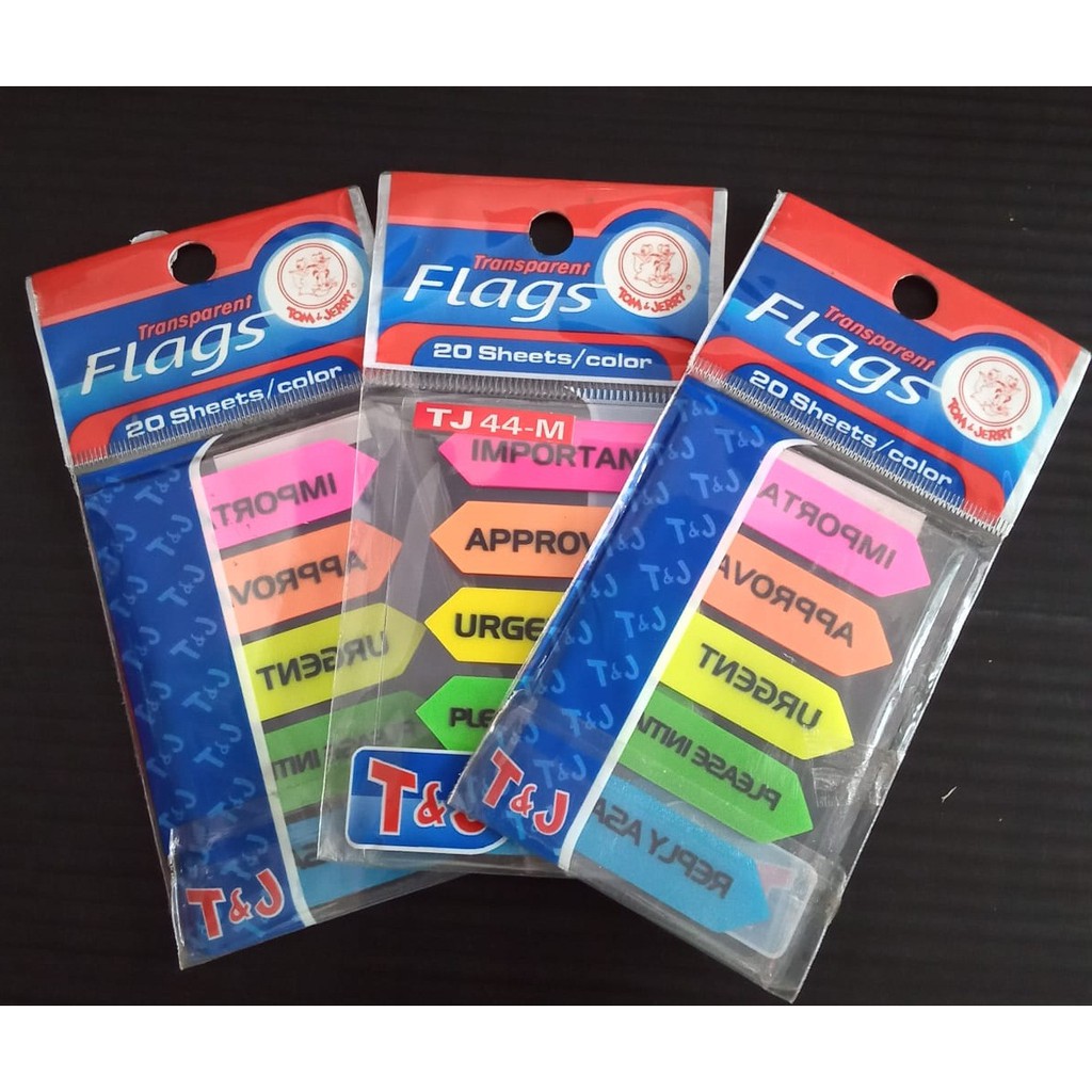 

Transparent Flags Tom & Jerry / 20 Sheets / Color / Sticky Note TJ 44 -M / Warna - warni