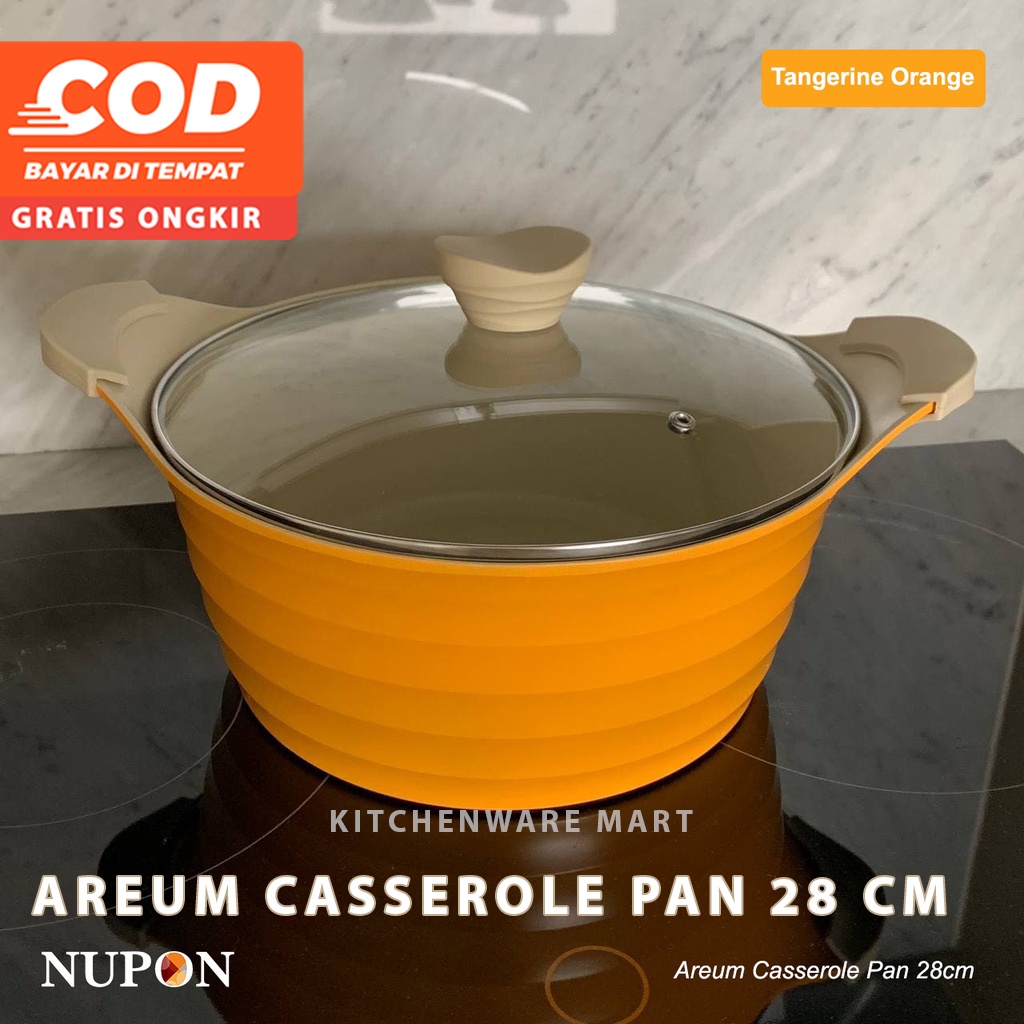 Cassrole Ceramics Nupon 28cm - Cassrole Areum NuponPanci Masak Induction Bottom Free Tutup Kaca