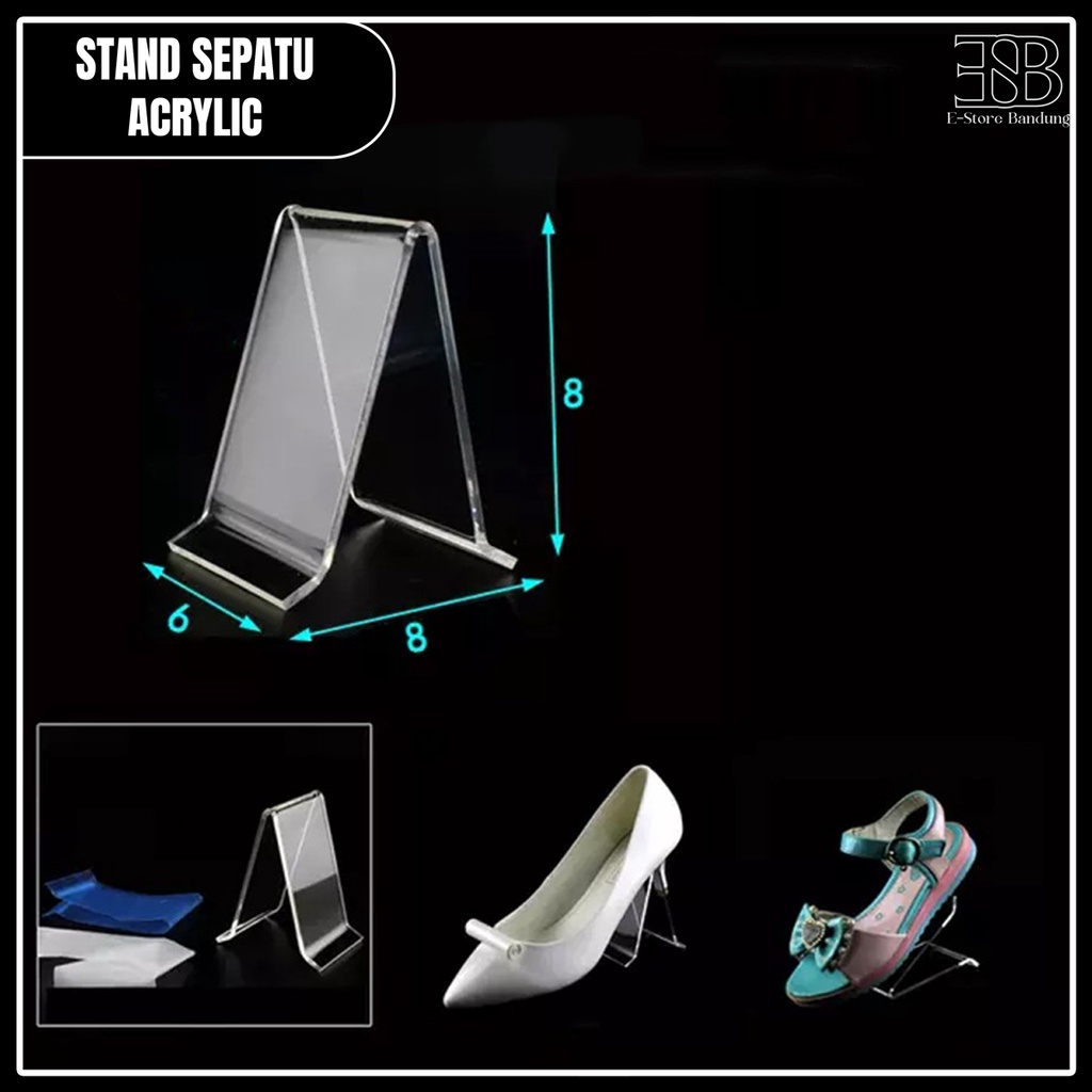 Display Holder Mika Stand Sepatu / Akrilik Sepatu / Display Sandal Acrylic