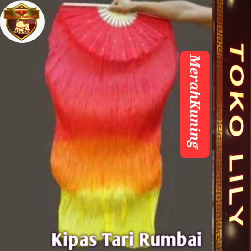 Kipas Rumbai Belly Dance / Kipas Tari Rumbai Geulis Super / Kipas Menari Rumbai Panjang