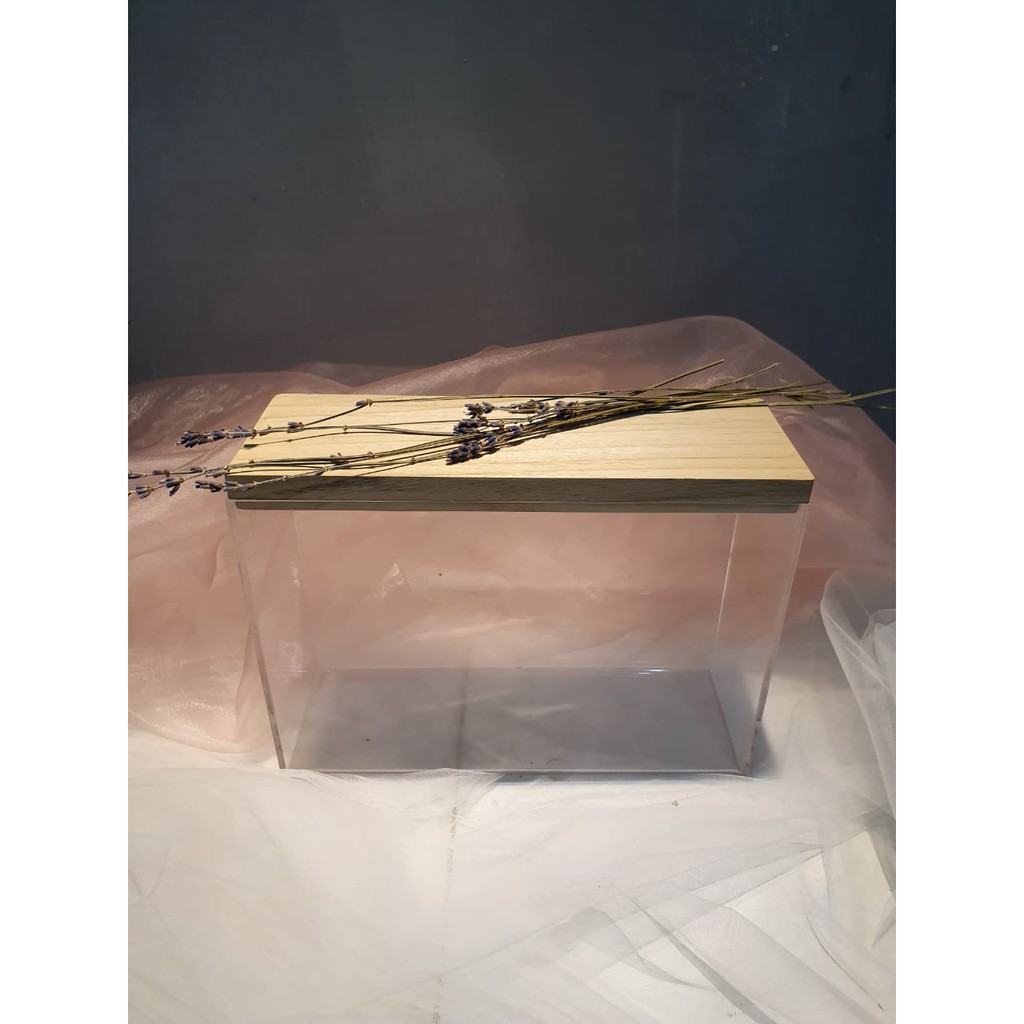 Kotak Hampers Lebaran - Body Akrilik Tutup Kayu