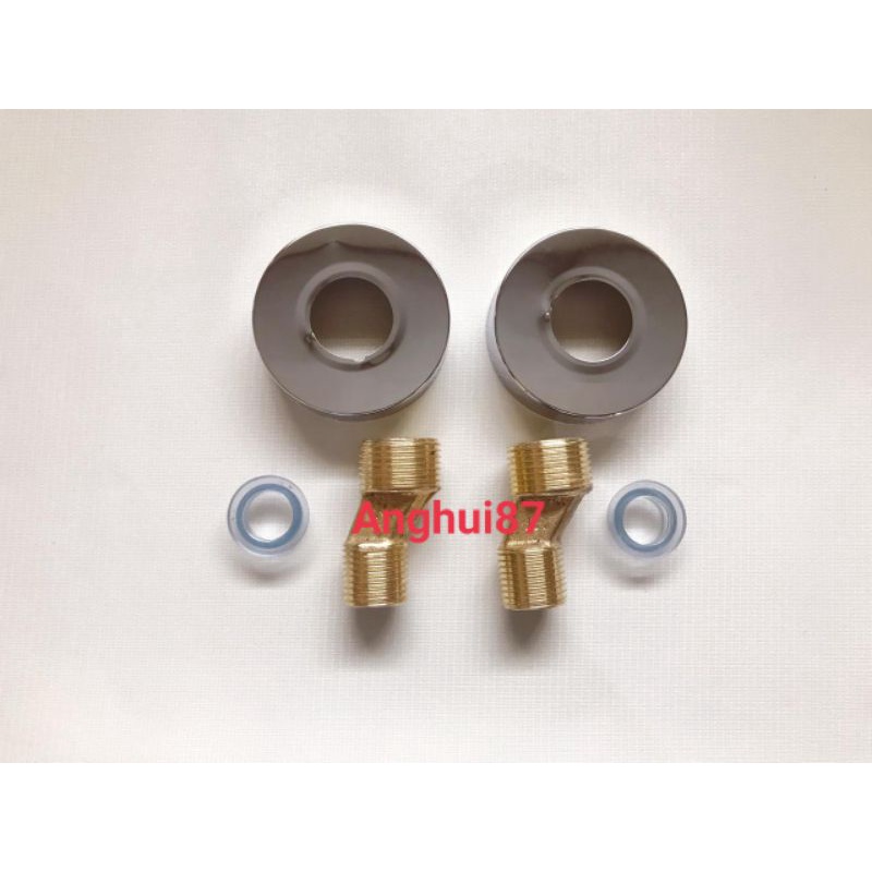 Double nepel panas dingin bathtub / double nepel kran panas dingin Kuningan asli