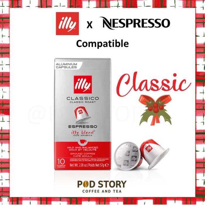 

illy Classico (Classic Roast) Nespresso Compatible Coffee Capsules, 10