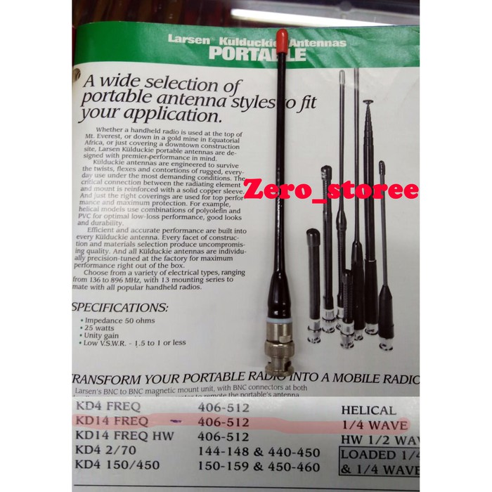 antena larsen kulduckie Uhf 400-512 kd14 BNC laki male ic icom alinco kenwood dll UHF 400 antena HT