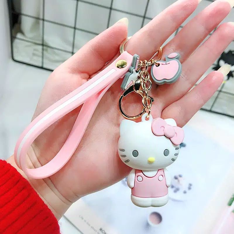 Gantungan kunci kucing hellokitty 3D