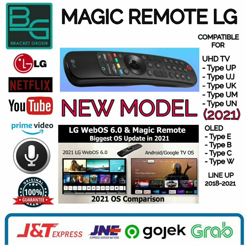 Magic Remote LG SMART  tv  New Model Dijamin Original Bisa untuk semua  TV LG Line Up 2017-2021