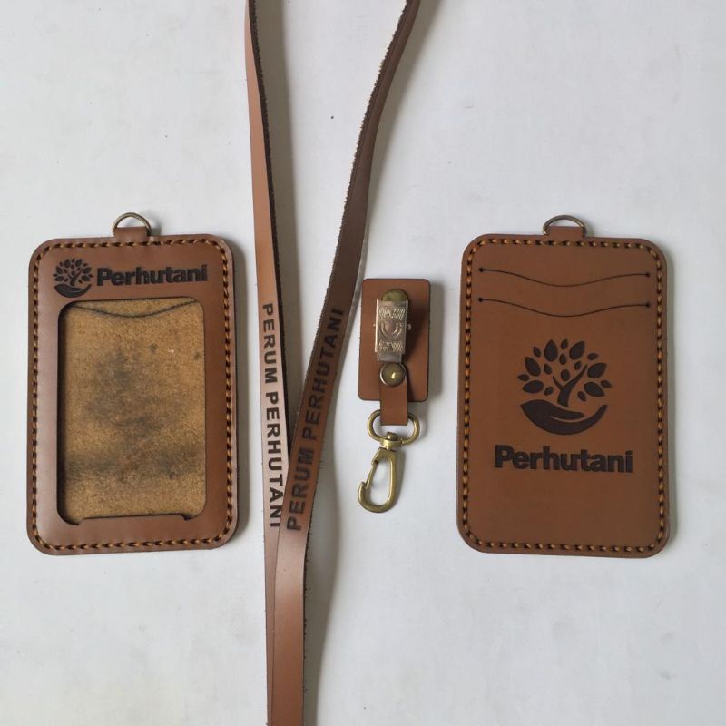 Jual ID CARD KULIT HOLDER / ID CARD LEATHER NAME TAG / CARD NAME TAG