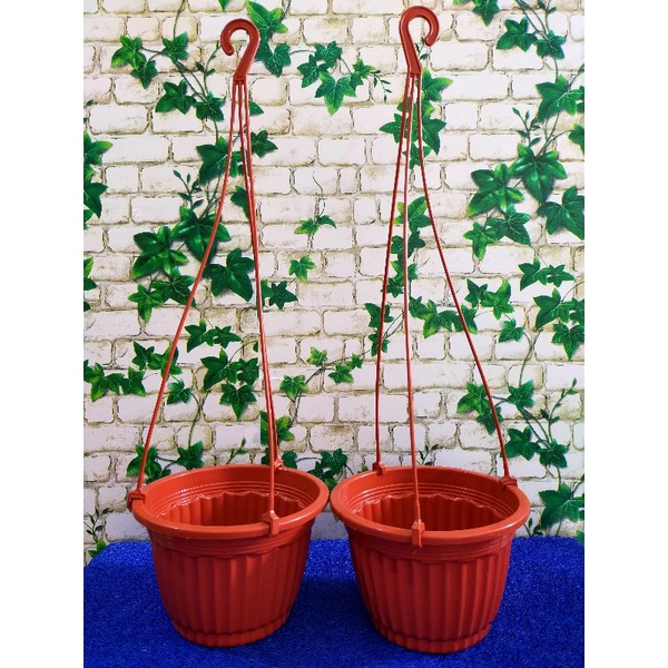 SET isi (6PCS)POT GANTUNG 20  PUMBA COKLAT BUNGA / TANAMAN / TAMAN / PEKARANGAN / HIAS / POT BUNGA /