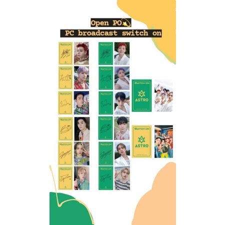 Photocard Broadcast Astro Switch on