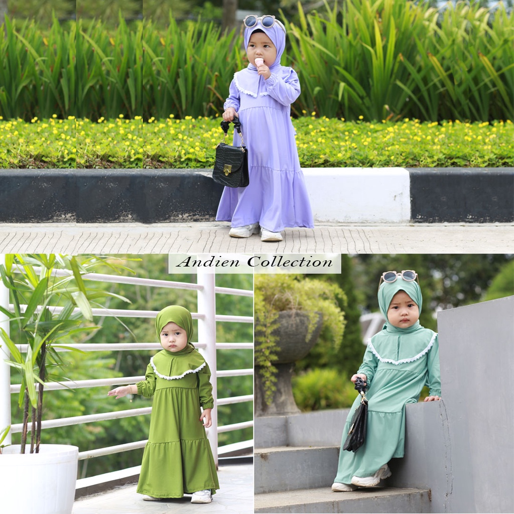 Thalita gamis anak sett jilbab /dress anak perempuan