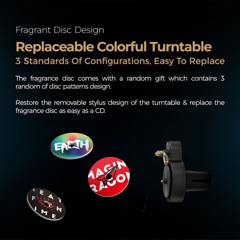 Farfum Mobil Car Fresh Aromatherapy Pengharum Bentuk Phonoghraph Vinyl Record Elegant  Pewangi Kendaraan
