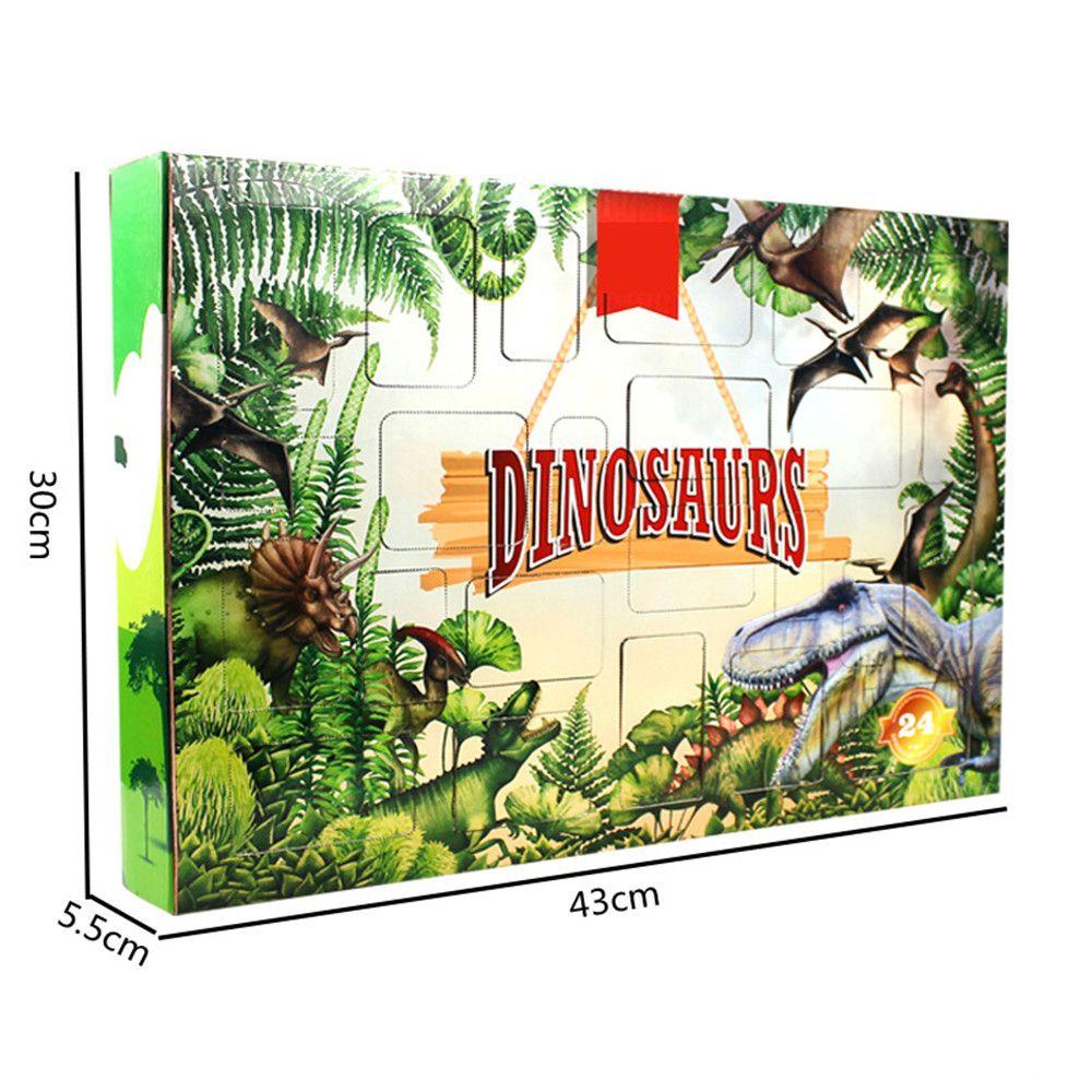 Solighter 24 Pcs Model Dinosaurus Kotak Hadiah Hadiah Natal Kalender Adven Mainan Edukasi Anak